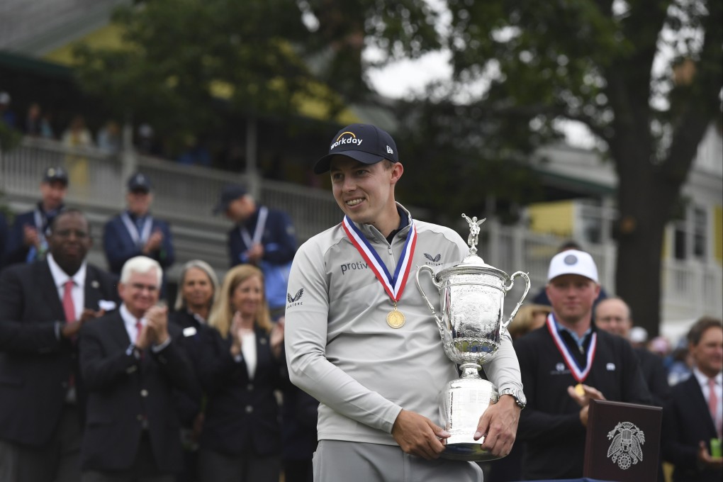 Matt Fitzpatrick holds the trophy after winning the 2022 US Open. Photo: EPA-EFE