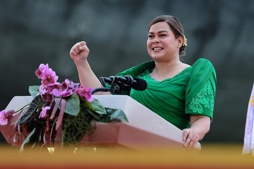 Philippine VP-elect Sara Duterte at her inauguration ceremony in Davao City. Photo: EPA-EFE/Presidential Photographers Division