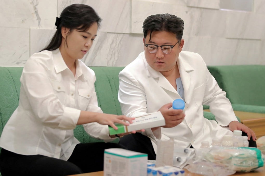 Kim Jong-un inspects medicines to be distributed among regional Workers’ Party of Korea branches earlier this month amid the country’s Covid-19 outbreak. Photo: Korean Central News Agency via Reuters
