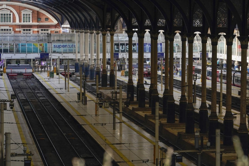 A near-empty Liverpool Street station in London on Tuesday. Photo: AP
