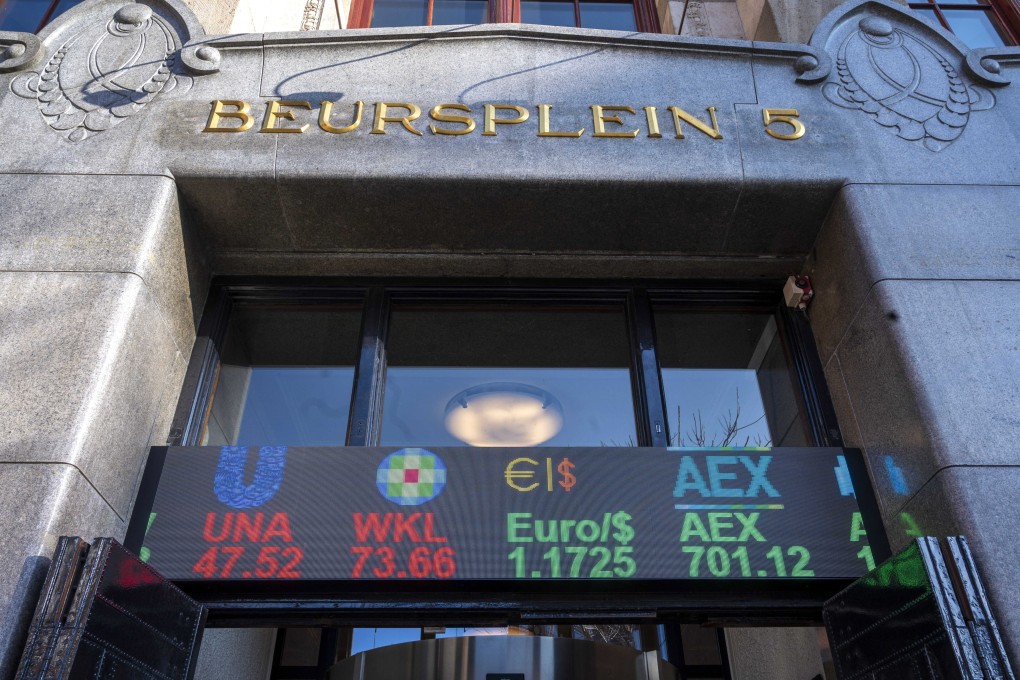 A screen displays the AEX index at the Amsterdam stock exchange in the Netherlands on March 30, 2021. Amsterdam overtook London as Europe’s top share-trading centre in 2021. Photo: EPA-EFE