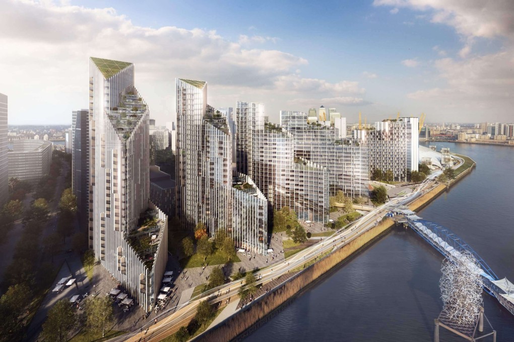 Artist rendering of the Upper Riverside development on Greenwich Peninsula in London. Illustration: Knight Dragon