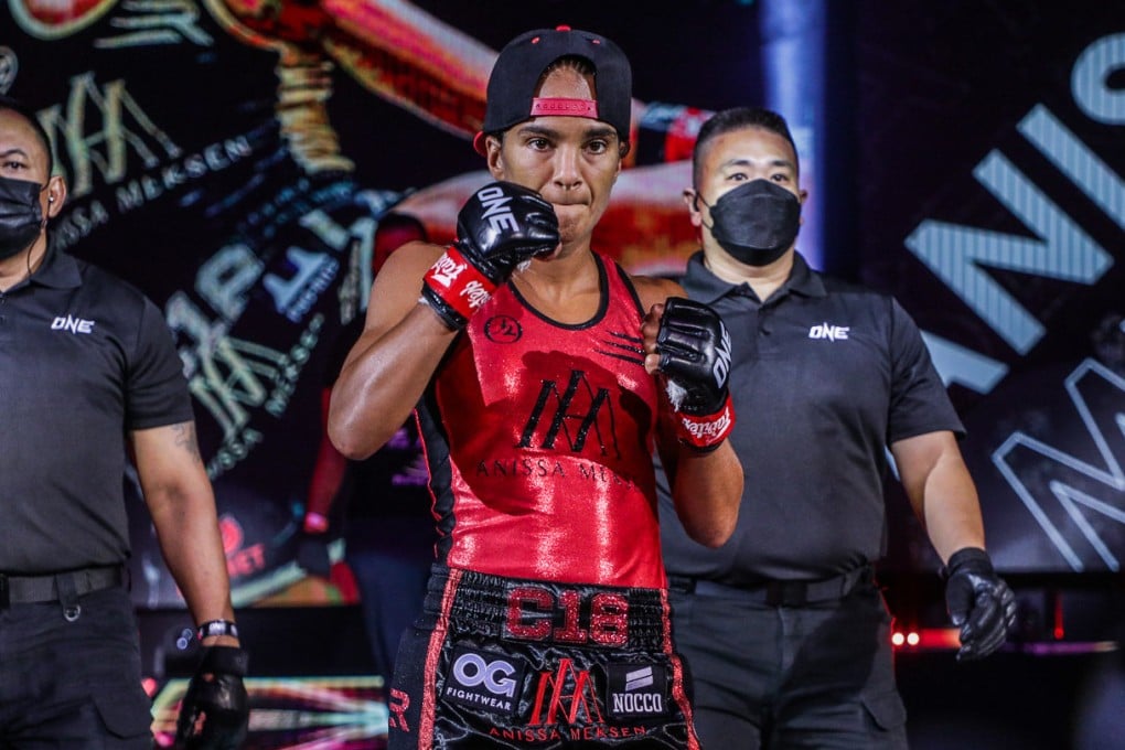 Anissa Meksen heads to the Circle for her Muay Thai bout against Marie Ruumet. Photos: ONE Championship