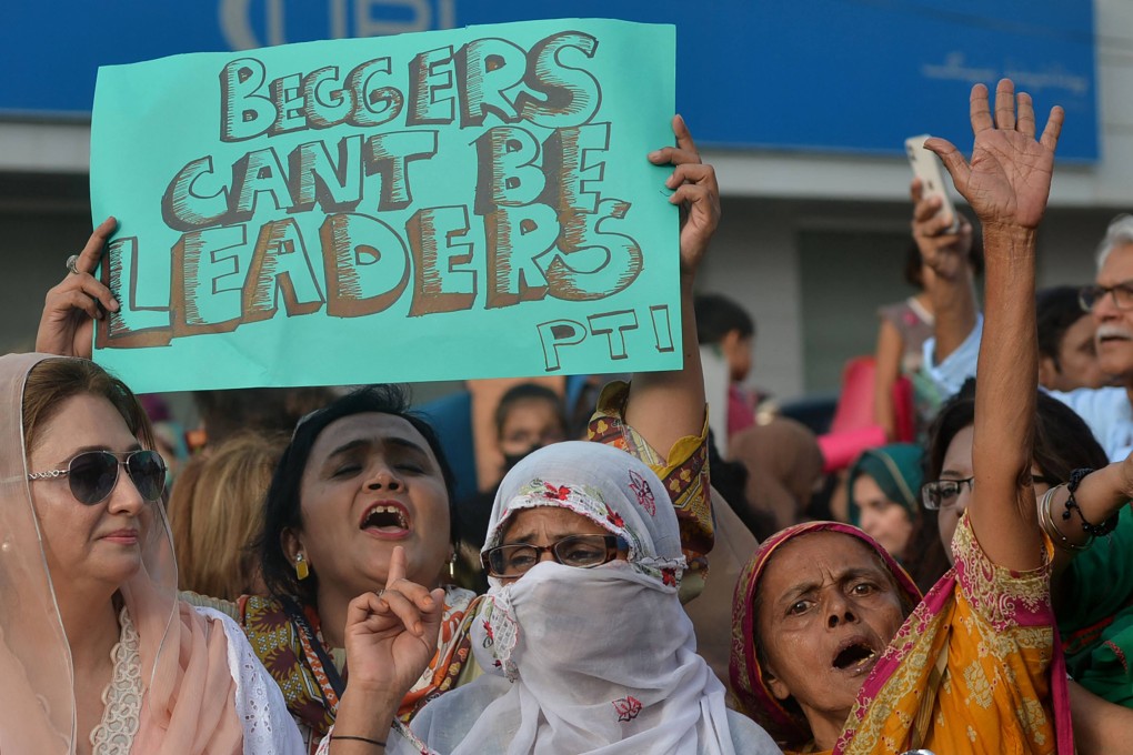 A protest against inflation in Karachi, Pakistan, earlier this month. Photo: AFP