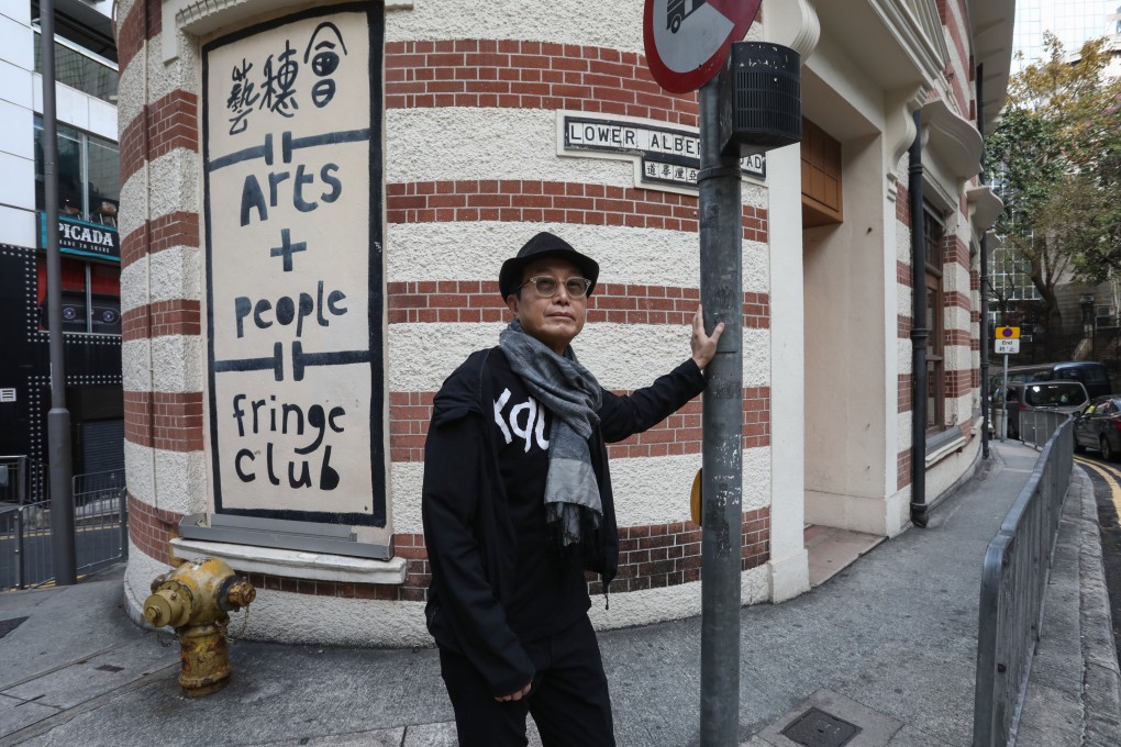 Director of the Hong Kong Fringe Club Benny Chia poses outside its premises in Lower Albert Road, Central, where its lease is up in 2023. Photo: Jonathan Wong
