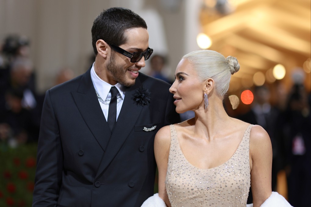 Pete Davidson with Kim Kardashian at the 2022 Met Gala at The Metropolitan Museum of Art in New York on May 2, 2022. The American comedian has dated a string of famous women including Ariana Grande, Kate Beckinsale, Kaia Gerber, Margaret Qualley and Phoebe Dynevor. Photo: Getty Images