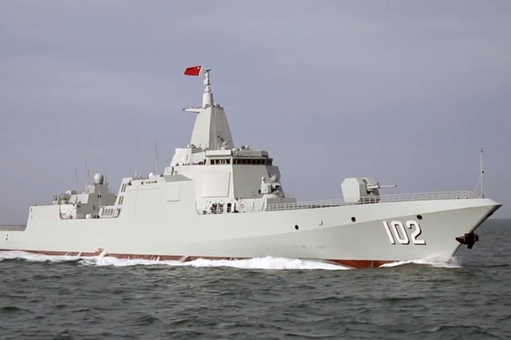 Japan’s defence ministry says   the Lhasa, a Type 55 guided-missile destroyer (pictured), as well as the destroyer Chengdu and replenishment ship Dongpinghu, were spotted on Tuesday in the Izu Islands south of Tokyo. Photo: Weibo