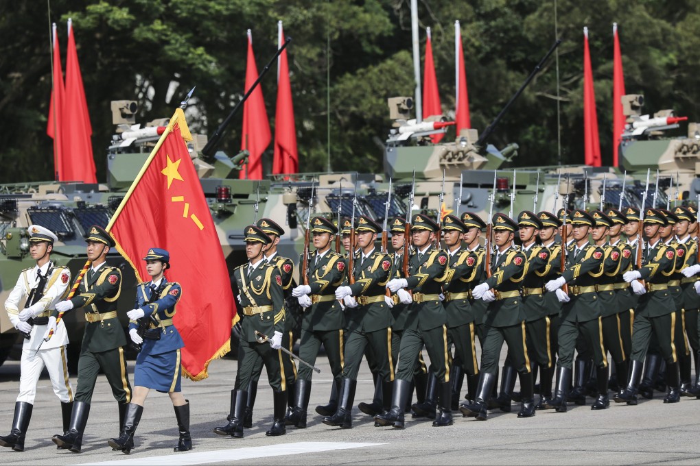 The People’s Liberation Army parade at the garrison in Shek Kong, Hong Kong, in 2017. Photo: Sam Tsang