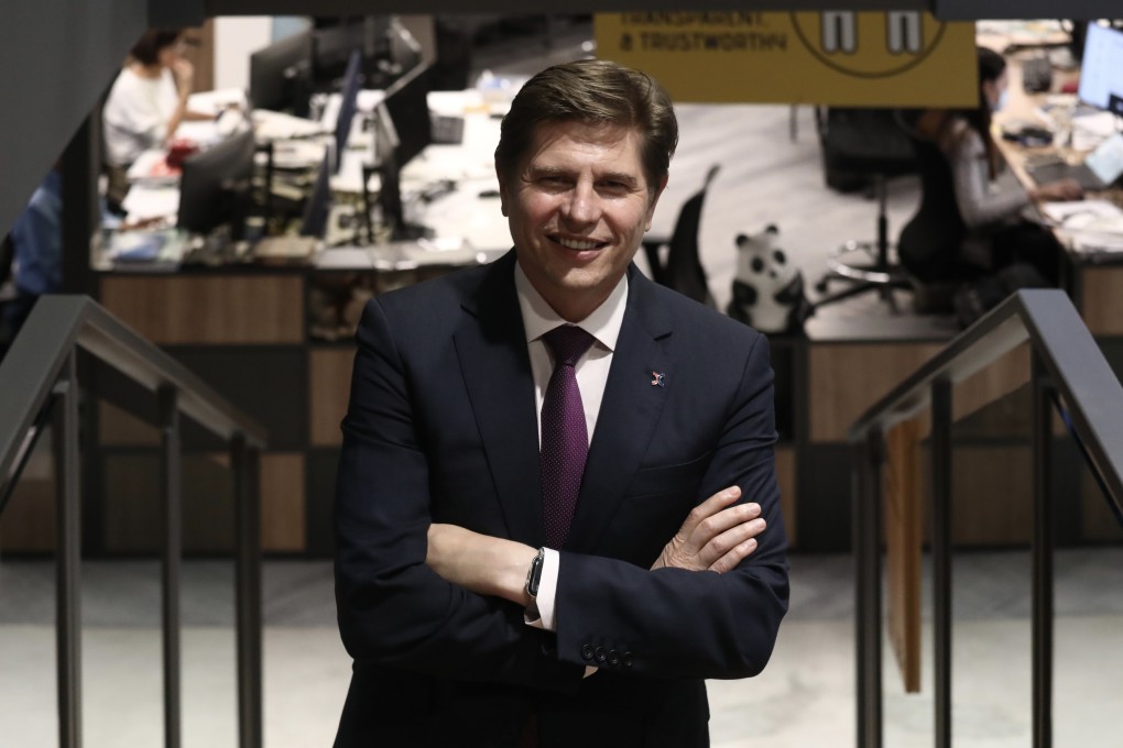 HKEX CEO Nicolas Aguzin at the SCMP office in Causeway Bay. Photo: Jelly Tse