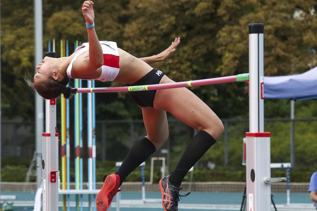 Tiffany Tang Yi-ching came second in the high jump at the Hong Kong Athletics Championships, three days after leaving quarantine. Photo: Jonathan Wong