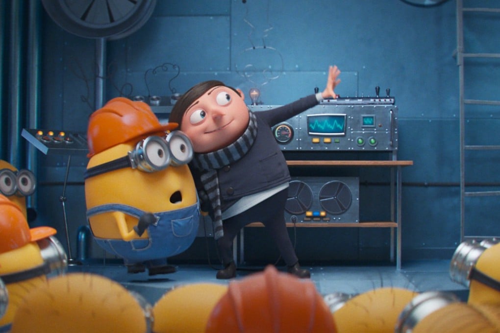 A still from Minions: The Rise of Gru (category I), directed by Kyle Balda, Brad Ableson and Jonathan del Val. The voice cast is headed by Steve Carell and Pierre Coffin.