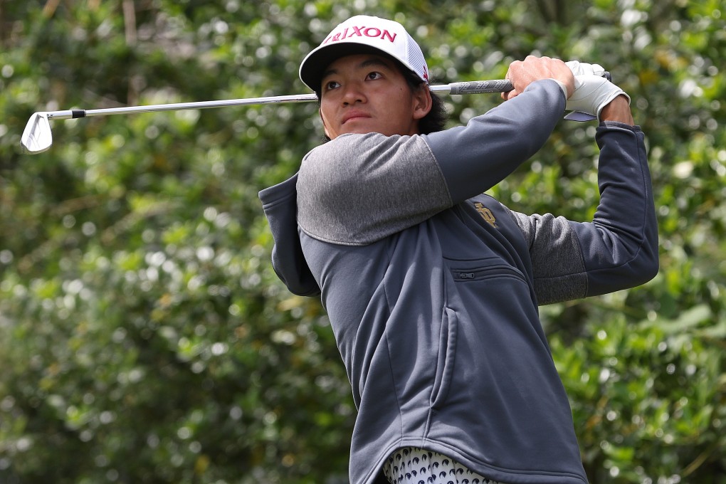 Taichi Kho of Hong Kong tees off during practice at The Amateur Championship at Royal Lytham & St Annes. Photo: R&A