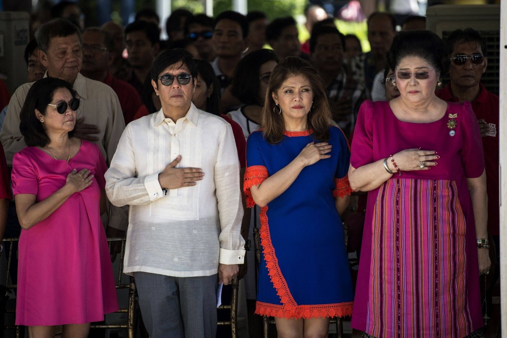 Bongbong Marcos Jnr listens to the national anthem during a ceremony to mark his late father’s 100th birthday in Batac, Ilocos Norte, on September 10, 2017. File photo: AFP
