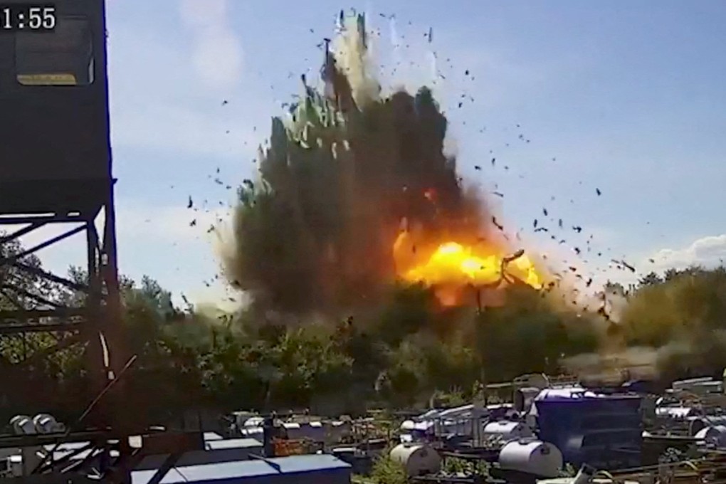 Ukraine released this image of an explosion at the shopping mall in Kremenchuk. Photo: CCTV via Instagram @zelenskiy_official