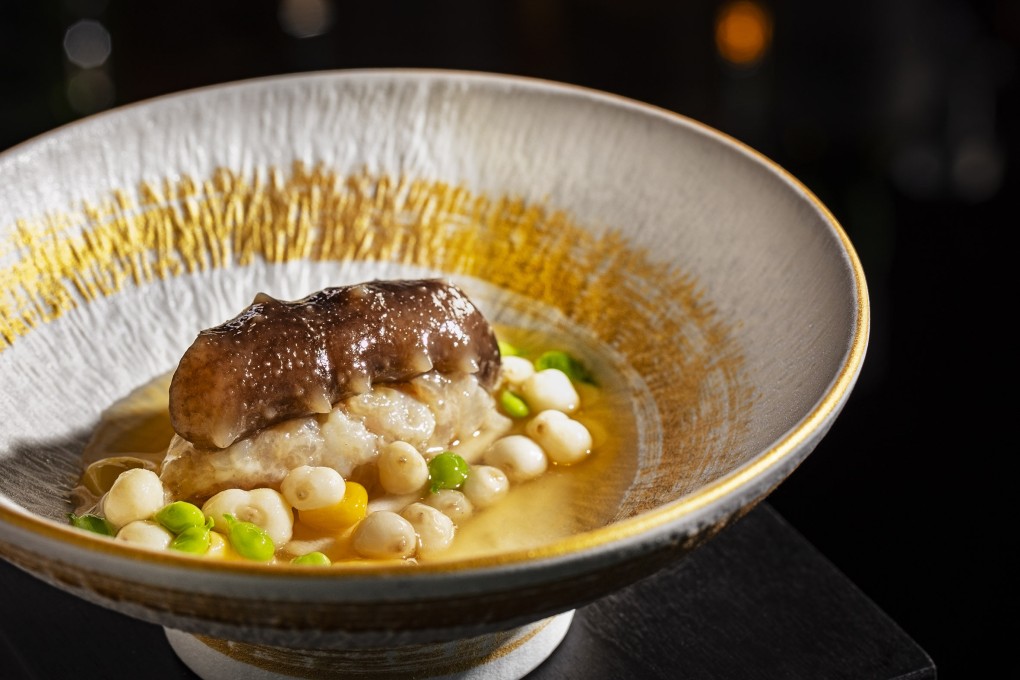 Kanto sea cucumber and oat with gorgon fruit at Lion Rock restaurant. Photos: Royal Plaza Hotel