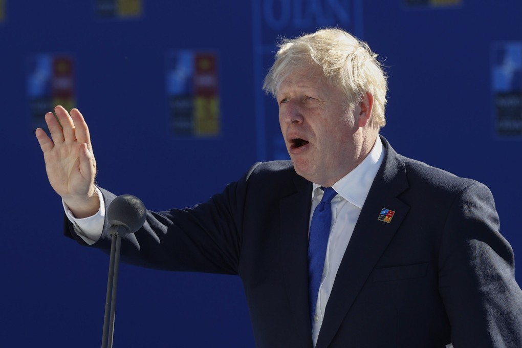 British Prime Minister Boris Johnson arrives to attend the Nato summit in Madrid on Wednesday. Photo: EPA-EFE