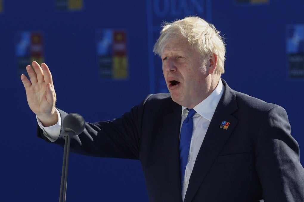 British Prime Minister Boris Johnson arrives to attend the Nato summit in Madrid on Wednesday. Photo: EPA-EFE