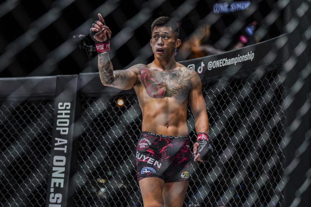 Martin Nguyen celebrates his victory over Kirill Gorobets. Photos: ONE Championship.