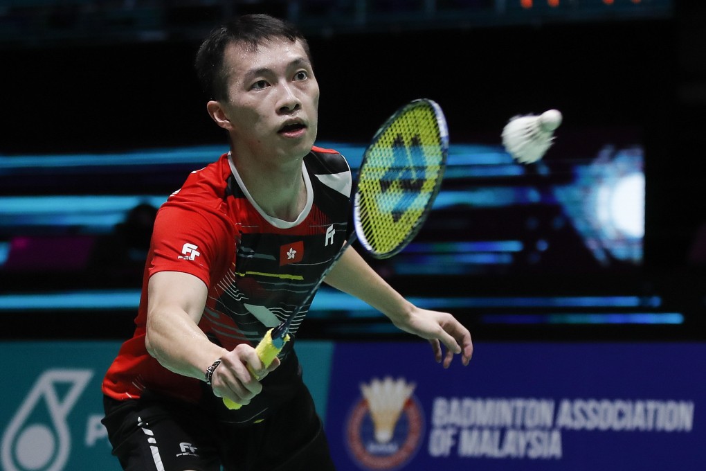 Angus Ng Ka-long of Hong Kong in action during his men’s singles first-round match at the Malaysia Open in Kuala Lumpur. Photo: EPA-EFE