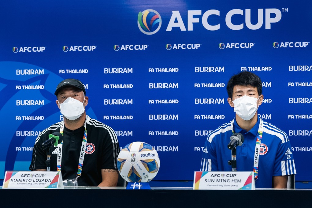Eastern head coach Roberto Losada and player Sun Ming-him who will be back in action against Tainan City in the AFC Cup group match after serving a one-game suspension. Photo Eastern