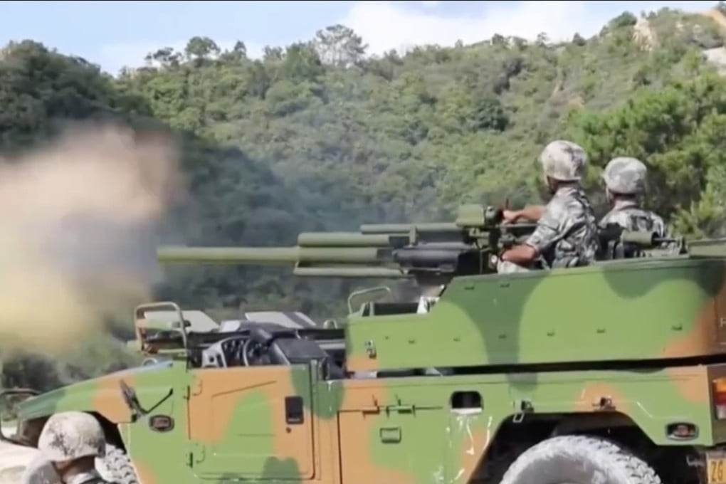 Video footage showing two soldiers from the Hong Kong garrison operating PCP-001 self-propelled mortars during a training exercise was released to mark the 25th anniversary of the handover of Hong Kong. Photo: WeChat