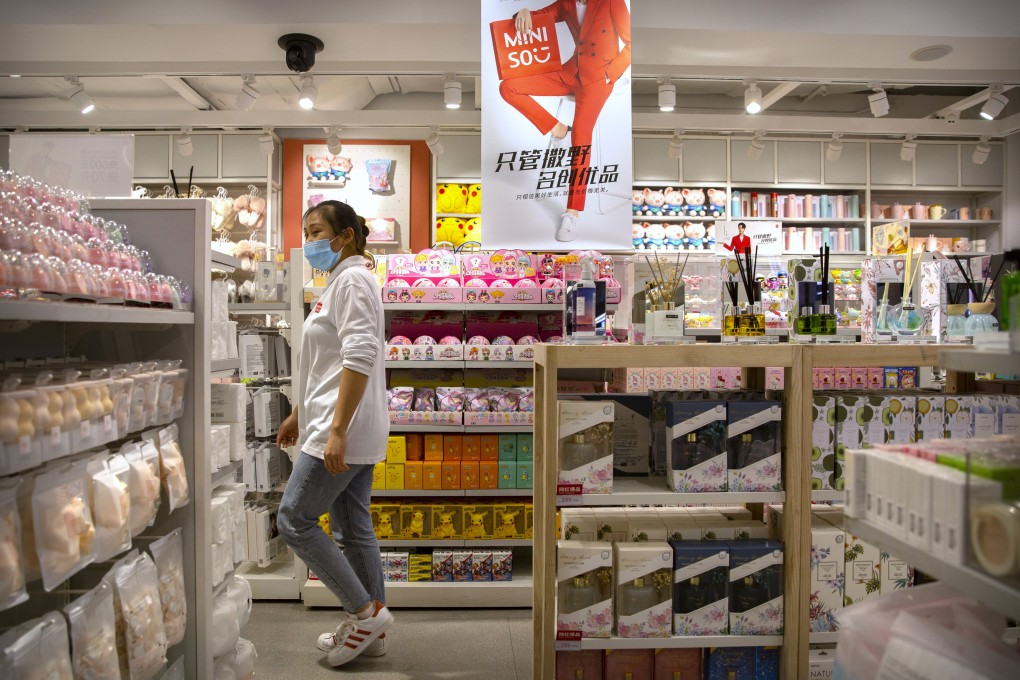 A Miniso shop in Beijing. The company raised US$608 million from an initial public offering on the New York Stock Exchange in October 2020. Photo: AP