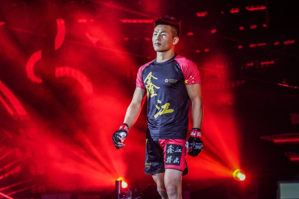 China’s Tang Kai walks out for a featherweight fight with South Korea’s Kim Jae-woong at ONE X in Singapore. Photo: ONE Championship.