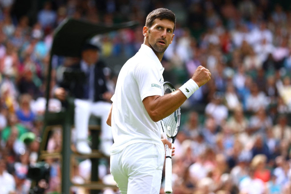 Novak Djokovic celebrates winning his second round match against Australia’s Thanasi Kokkinakis. Photo: Reuters
