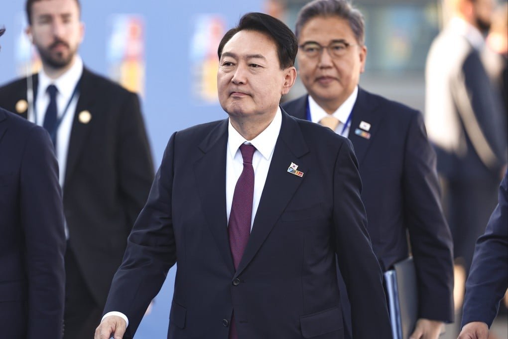 South Korean President Yoon Suk-Yeol attends the final day of the NATO summit in Madrid on Thursday. Photo: dpa