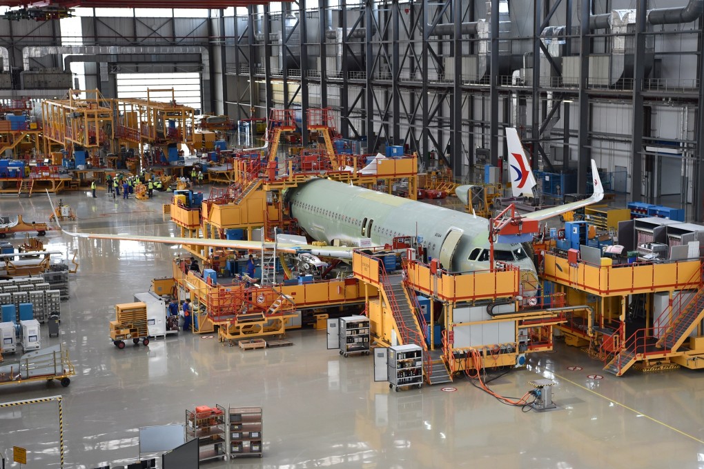 A view of Airbus’ final assembly line for the A320-family of jets in Tianjin on March 8, 2019. Photo: XInhua