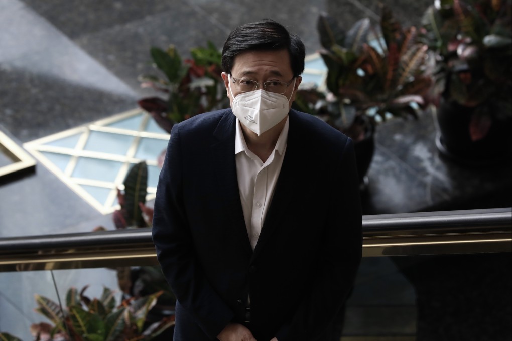 John Lee pictured at his former offices in Wan Chai on April 15, before being sworn in as chief executive on July 1. Photo: Jonathan Wong