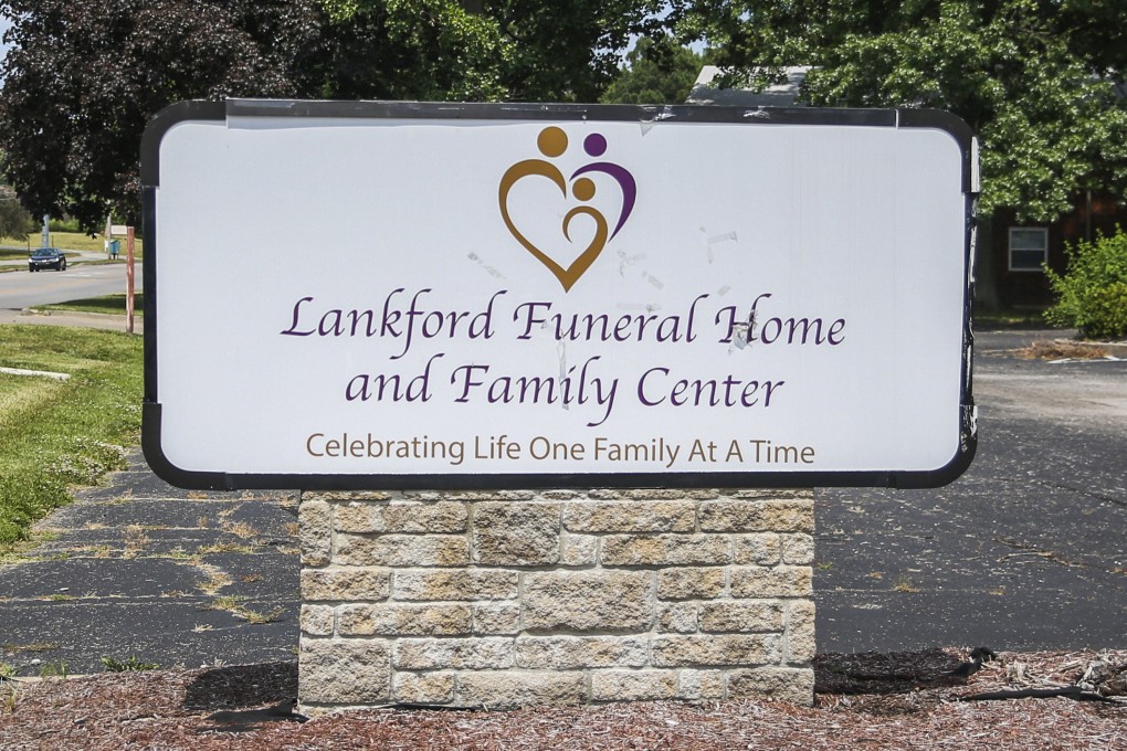 The Lankford Funeral Home and Family Centre sign in Jeffersonville, Indiana, US. Photo: Courier Journal via AP