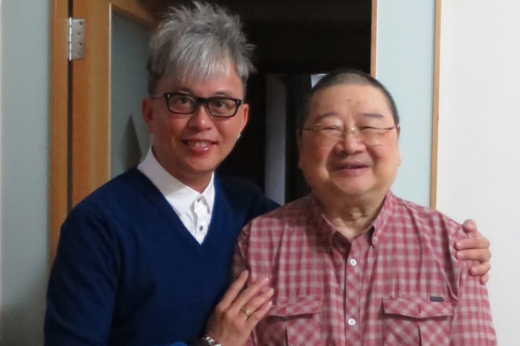 Author, lyricist and columnist Ng King Kang (left) visiting the late writer Ni Kuang at the latter’s home in Hong Kong in 2014. “Ni’s books were the first science fiction I’d ever read,” Ng recalls. Photo: Ng King Kang