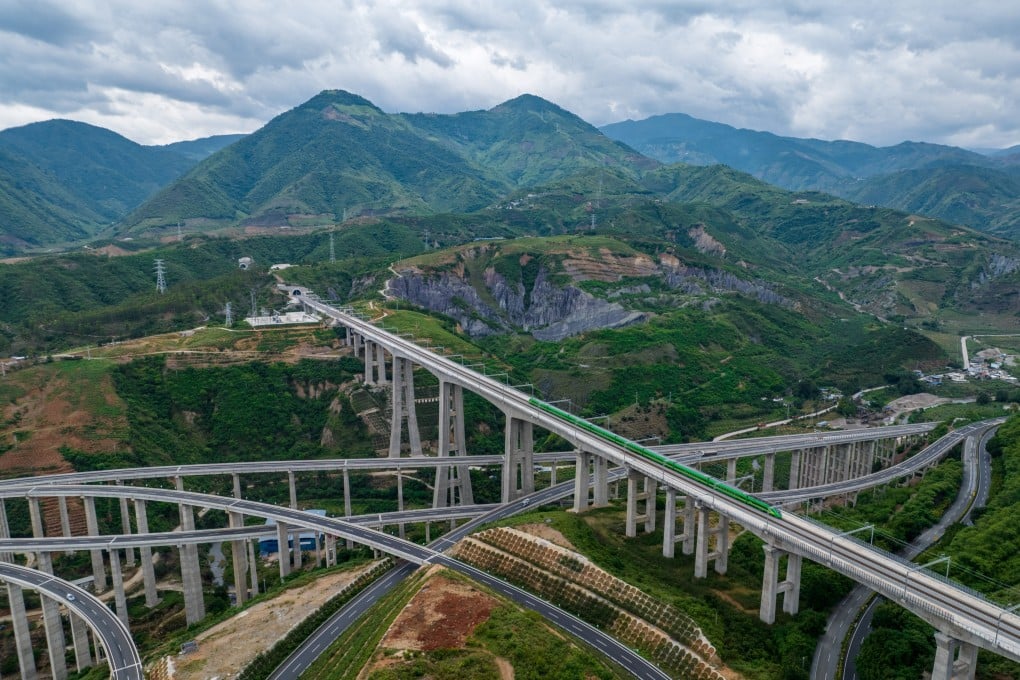 A landmark project under the Belt and Road Initiative, the 1,035-km China-Laos Railway connects China’s Kunming with the Laotian capital Vientiane. Photo: Xinhua