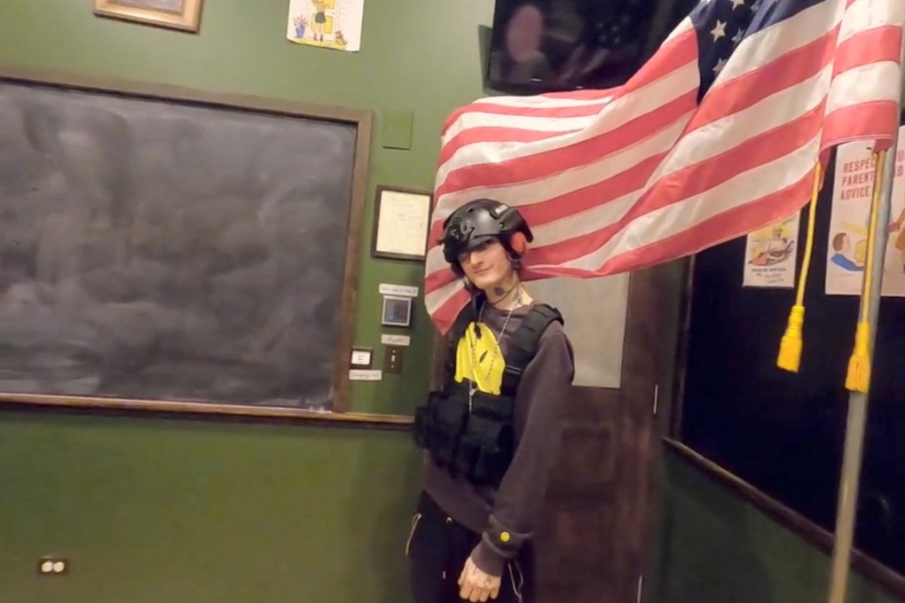 Robert E. Crimo III, the suspected July 4 shooter at Highland Park, is seen in a still image obtained from a social media video. Photo: Robert Crimo via Reuters