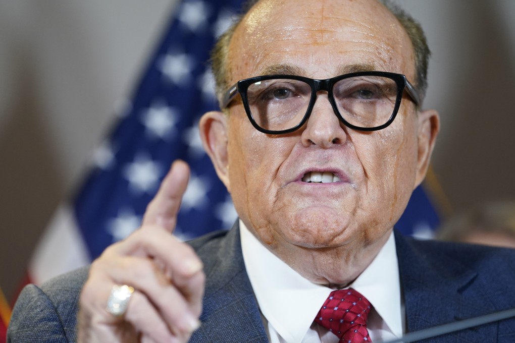 Rudy Giuliani, a lawyer for US President Donald Trump, speaks during a news conference at the Republican National Committee headquarters in Washington in November 2020. Photo: AP