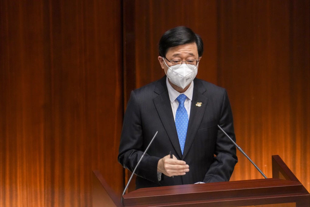Hong Kong Chief Executive John Lee during the question and answer session at the Legislative Council on Wednesday. Photo: Sam Tsang