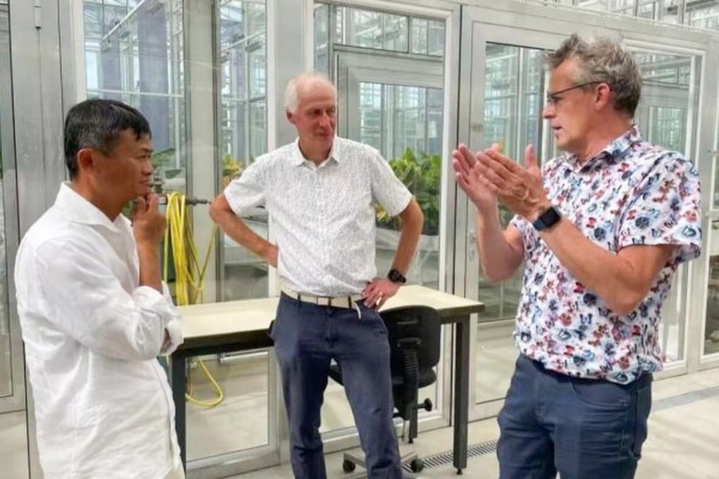Alibaba Group Holding founder Jack Ma (left) visits Wageningen University & Research in the Netherlands to learn about sustainable food production. Photo: Handout