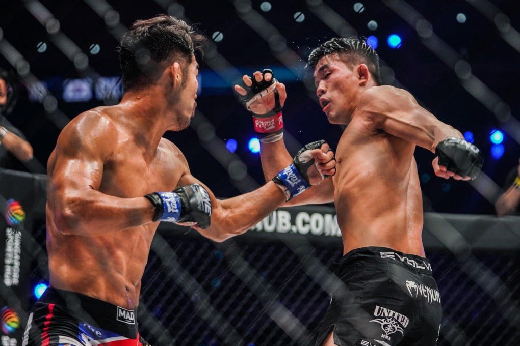 Christian Lee (right) winds up a left hook against Ok Rae-yoon at ONE: Revolution. Photo: ONE Championship