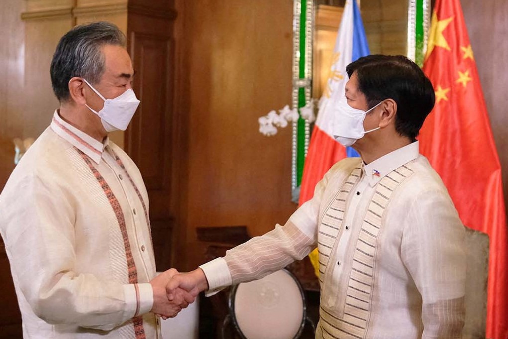 Wang Yi pays a courtesy call to Philippine President Ferdinand Marcos Jnr at Malacanang Palace in Manila. Photo: Reuters