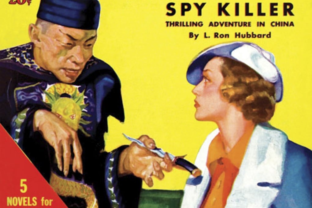 The cover of the April 1936 of Five Novels Monthly featuring the story “Spy Killer: Thrilling Adventure in China” by L. Ron Hubbard.