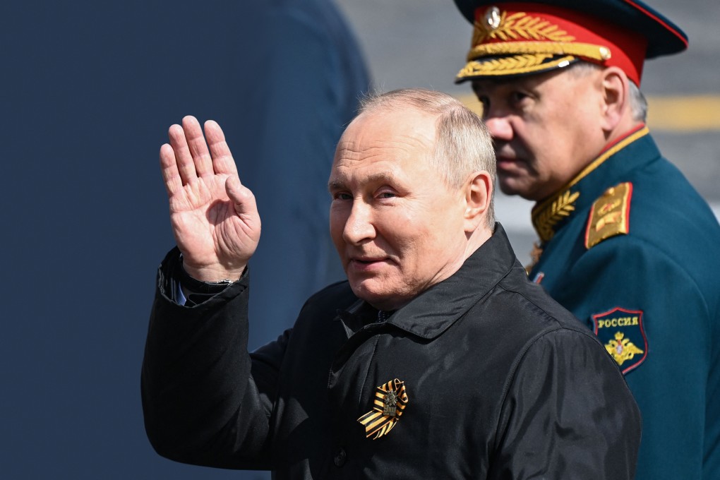Russian President Vladimir Putin, seen with Defence Minister Sergei Shoigu, attends the country’s Victory Day military parade in Moscow on May 9. Photo: AFP