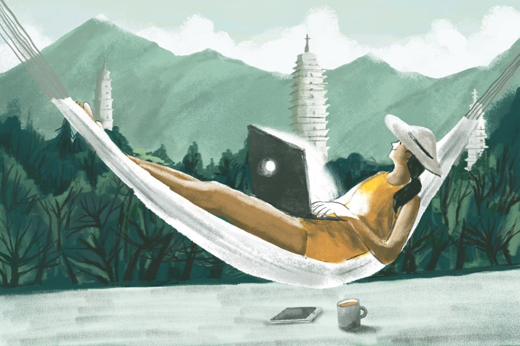 The trend of being able to work remotely is gathering steam among China’s so-called digital nomads. Illustration: Brian Wang