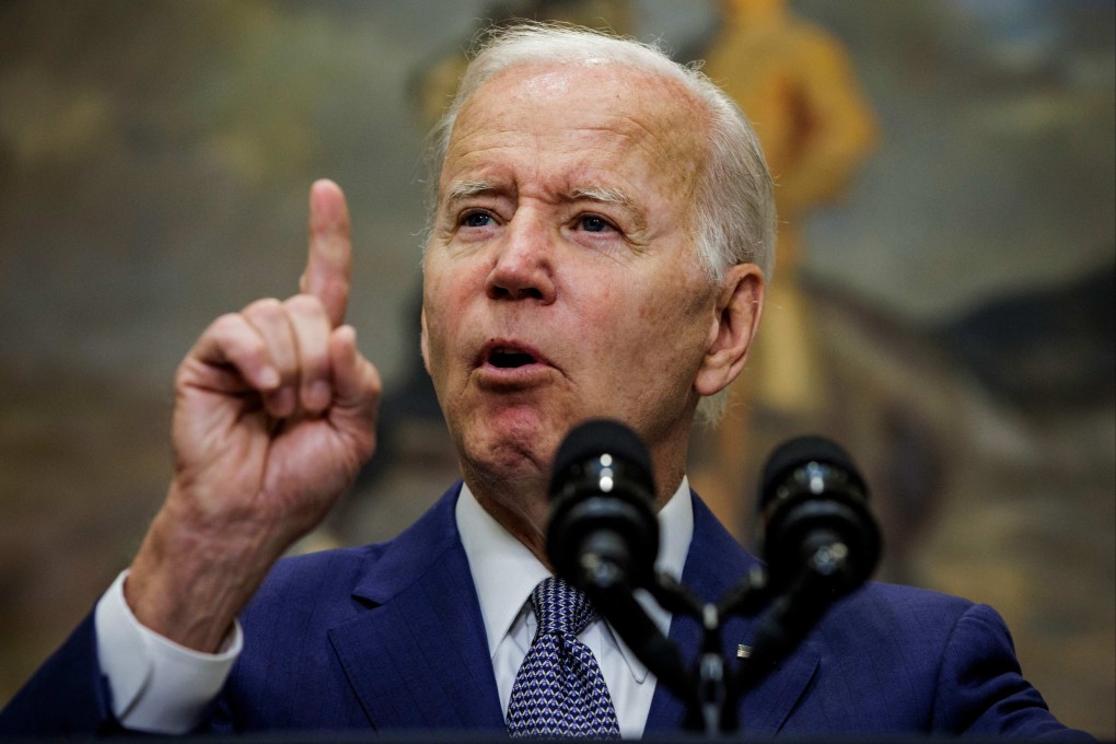 US President Joe Biden speaks before signing an executive order protecting access to reproductive health care services at the White House on Friday. Photo: AFP