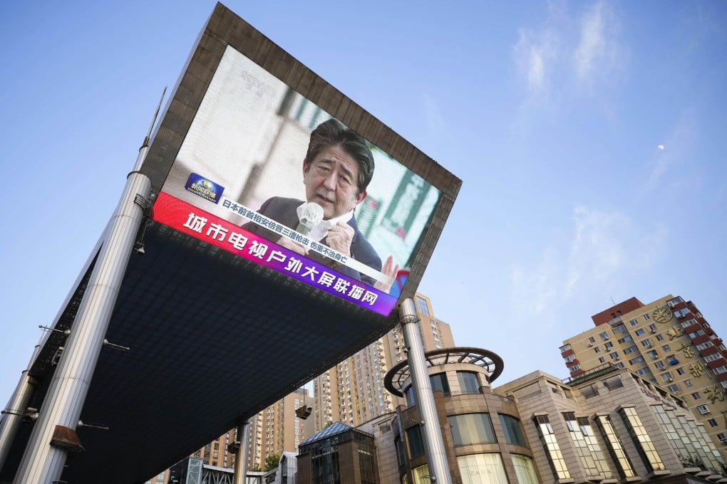 The former Japanese prime minister was shot dead on Friday. Photo: Kyodo