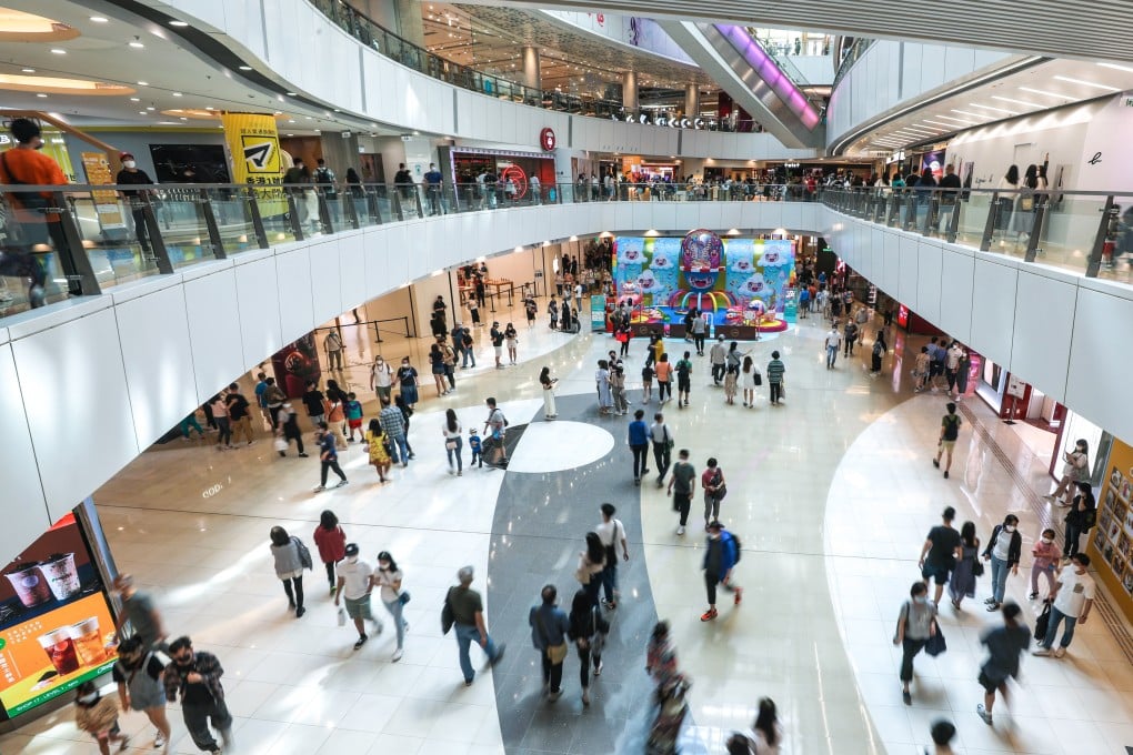 Crowds throng a shopping mall in Kwun Tong during the Good Friday holiday in April. Hong Kong’s large shopping malls have felt the pinch from the lack of overseas and mainland Chinese visitors. Photo: Xiaomei Chen