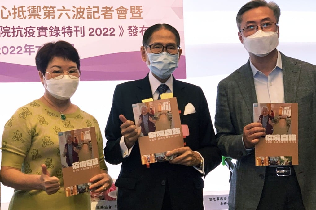(L-R) Grace Li Fai, an executive committee member of the Elderly Services Association of Hong Kong; Edward Leong Che-hung, the honorary chairman of the association and Kenneth Chan Chi-yuk, the association’s chairman. Photo: Angel Woo