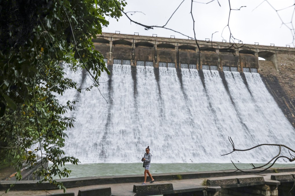Tai Tam Reservoir in Hong Kong during a typhoon signal No 8 as Tropical Storm Kompasu nears the territory on October 13, 2021. Many of Hong Kong’s reservoirs, catchment nullahs and associated infrastructure are lasting artefacts of British rule. Photo: Dickson Lee