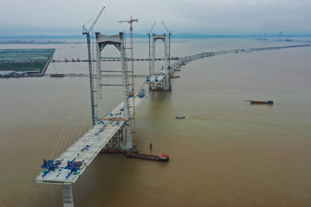 Construction continues on the Shenzhen-Zhongshan highway link in Guangdong province on May 15. The central government has introduced a series of measures, including infrastructure projects, intended to provide stimulus as the economy recovers from the Covid-19 pandemic. Photo: Xinhua