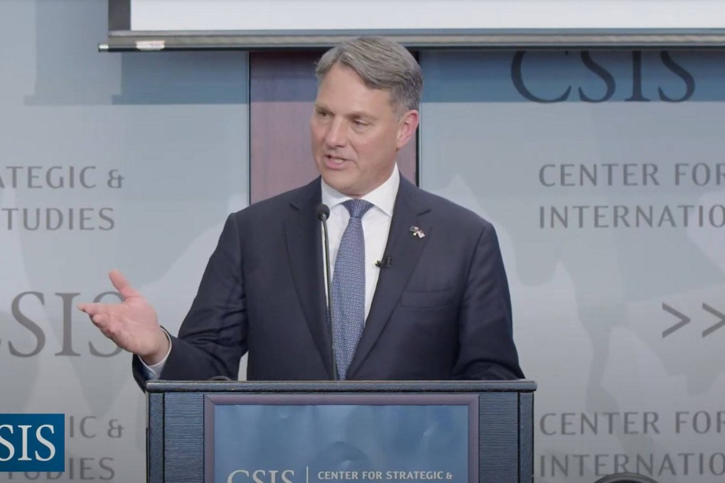 Australian Deputy Prime Minister Richard Marles speaks in Washington on Monday. Image: Centre for Strategic and International Studies